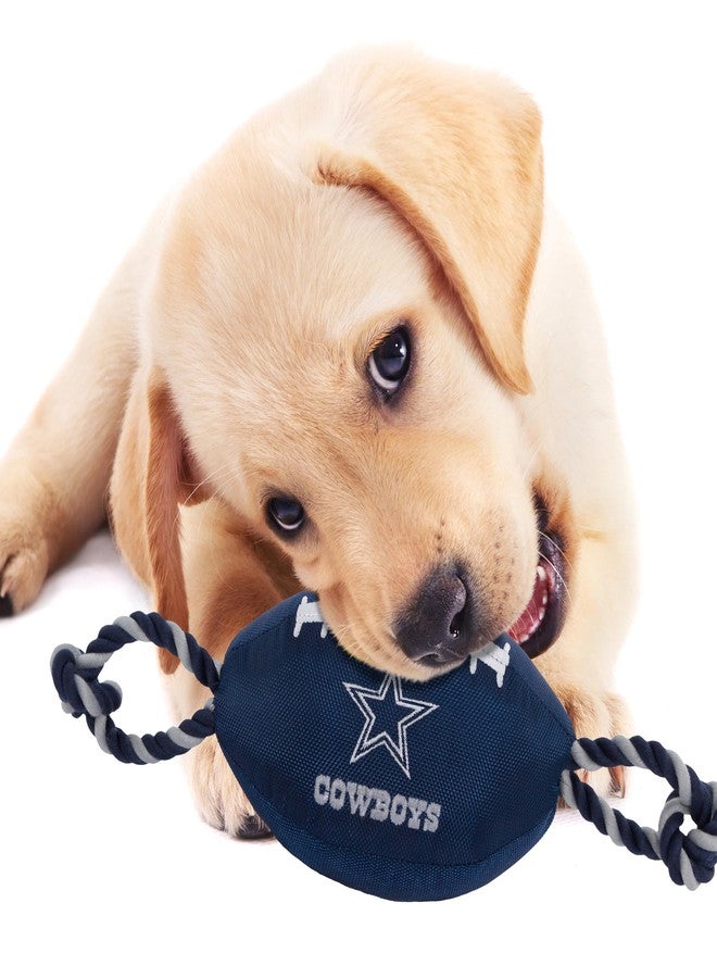 Pets First NFL Dallas Cowboys Football Dog Toy, Tough Quality Nylon Materials, Strong Pull Ropes, Inner Squeaker, NFL Team Color - Image 3